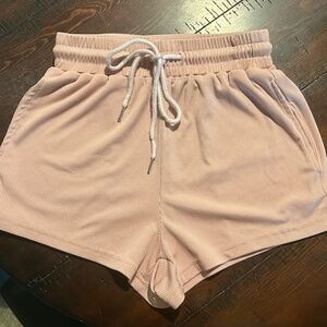 Women pink ribbed XS cheeky high waist shorts
